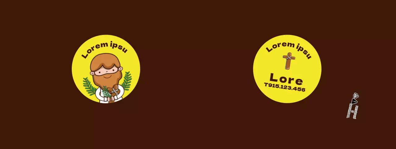 Marrón punto amarillo carácter ilustración iglesia