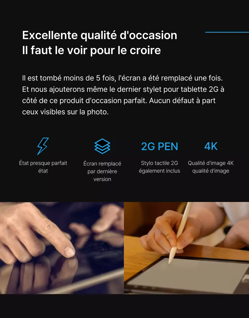 Black Blue Point Page de petites annonces simple et élégante (page détaillée)