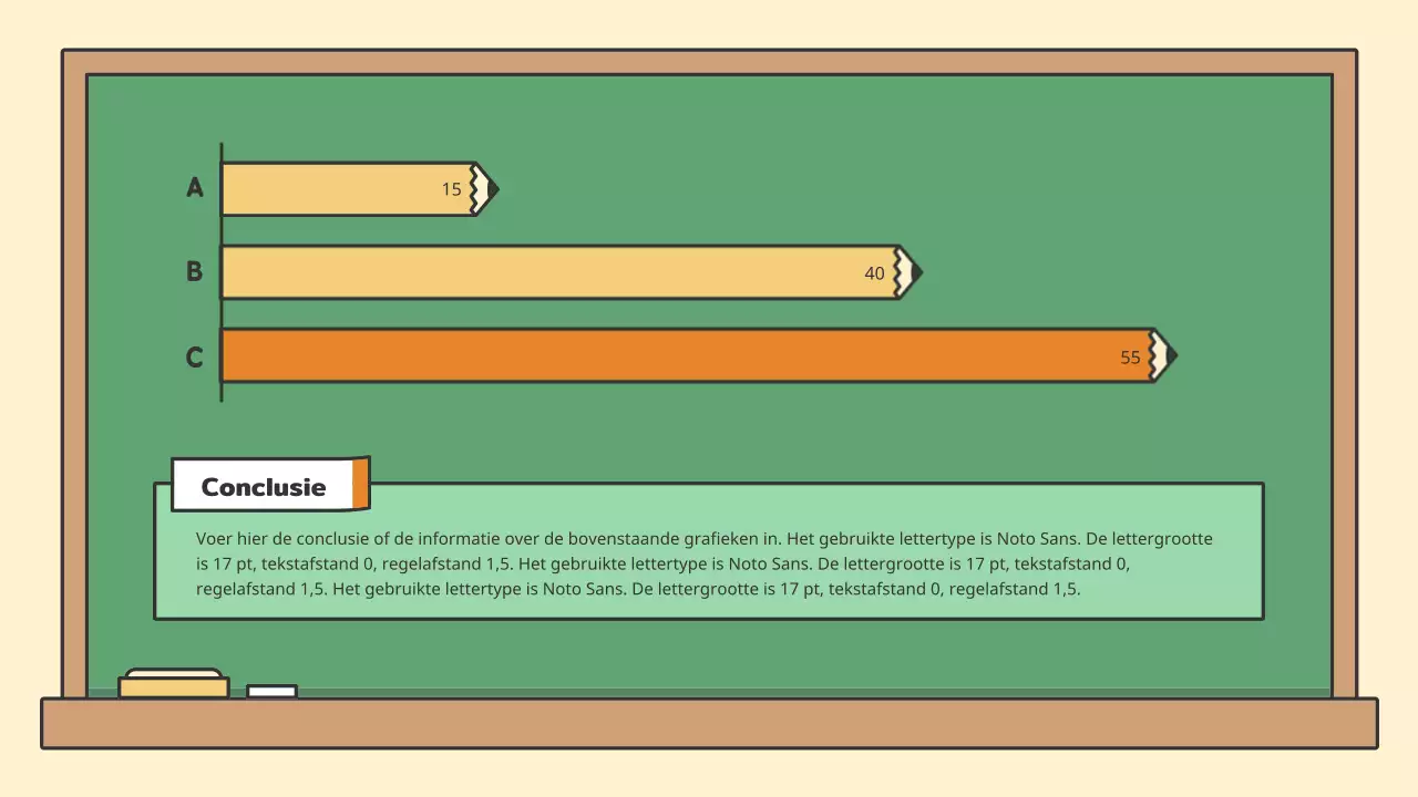 Kleurrijk educatief krijtbord presentatieset