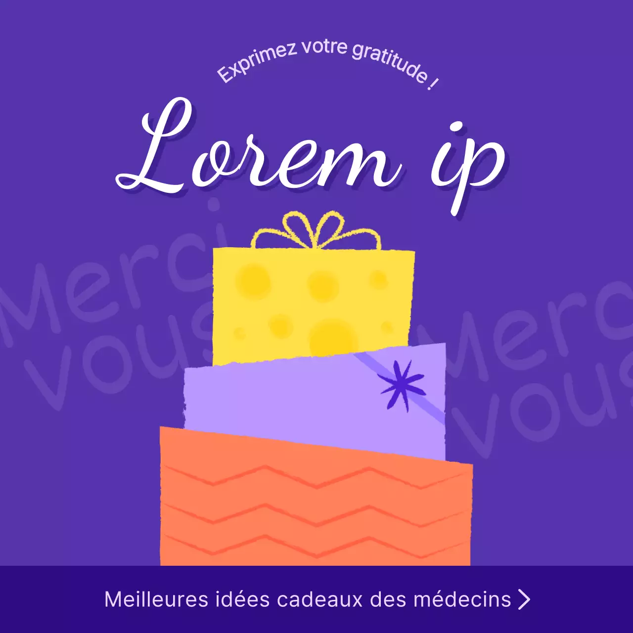 Promouvoir une boutique de cadeaux moderne et luxueuse en violet