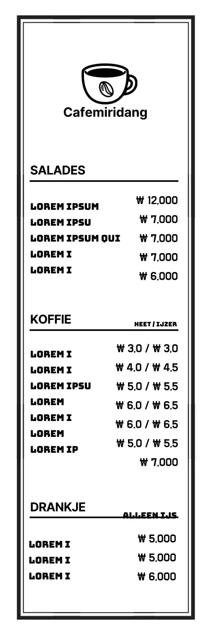 Cafe menubord_Verticale banner