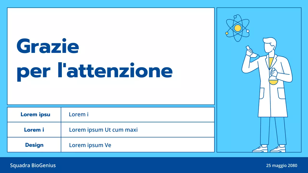 Luce blu e giallo linea illustrazione pulita scienza esperimento educazione classe tema di presentazione