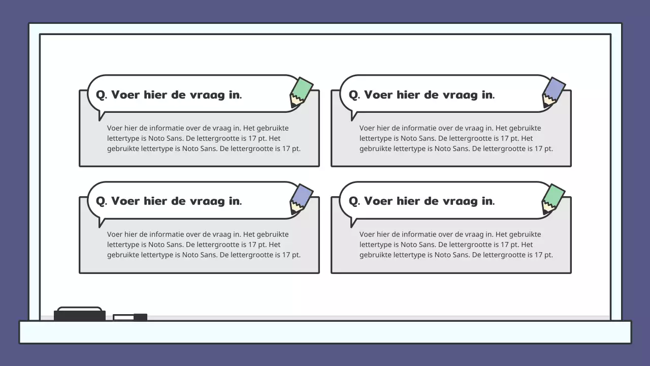 Kleurrijk educatief krijtbord presentatieset