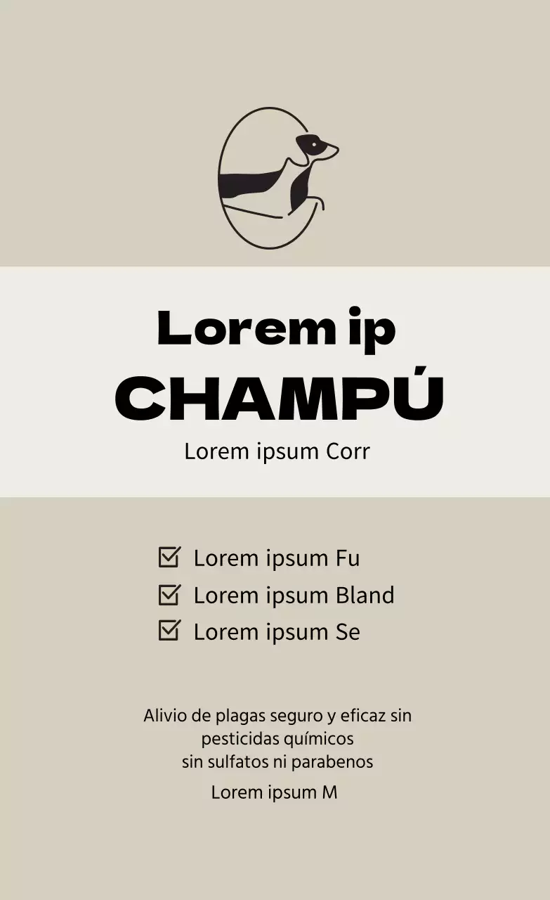 Etiqueta beige para mascotas con logotipo
