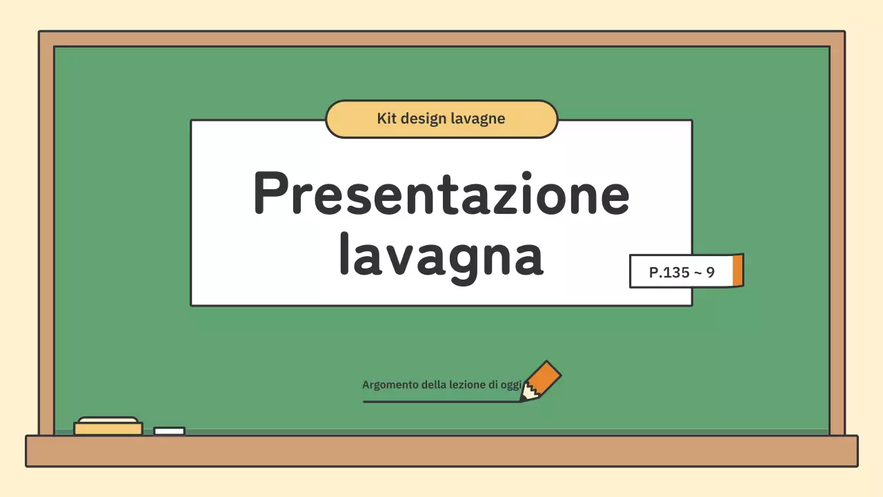 Kit di presentazione con lavagna didattica colorata