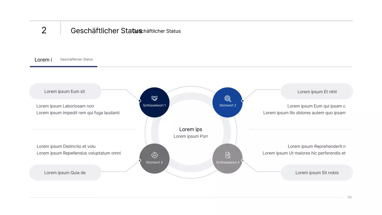 Einfache Unternehmensinfografik mit blauen und grünen Farbverläufen