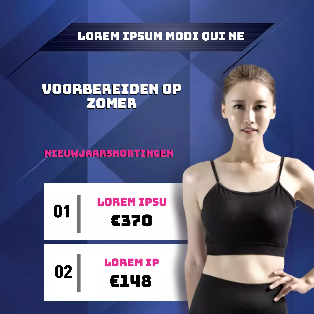 Blauwe foto's markeren om schone fitness te promoten