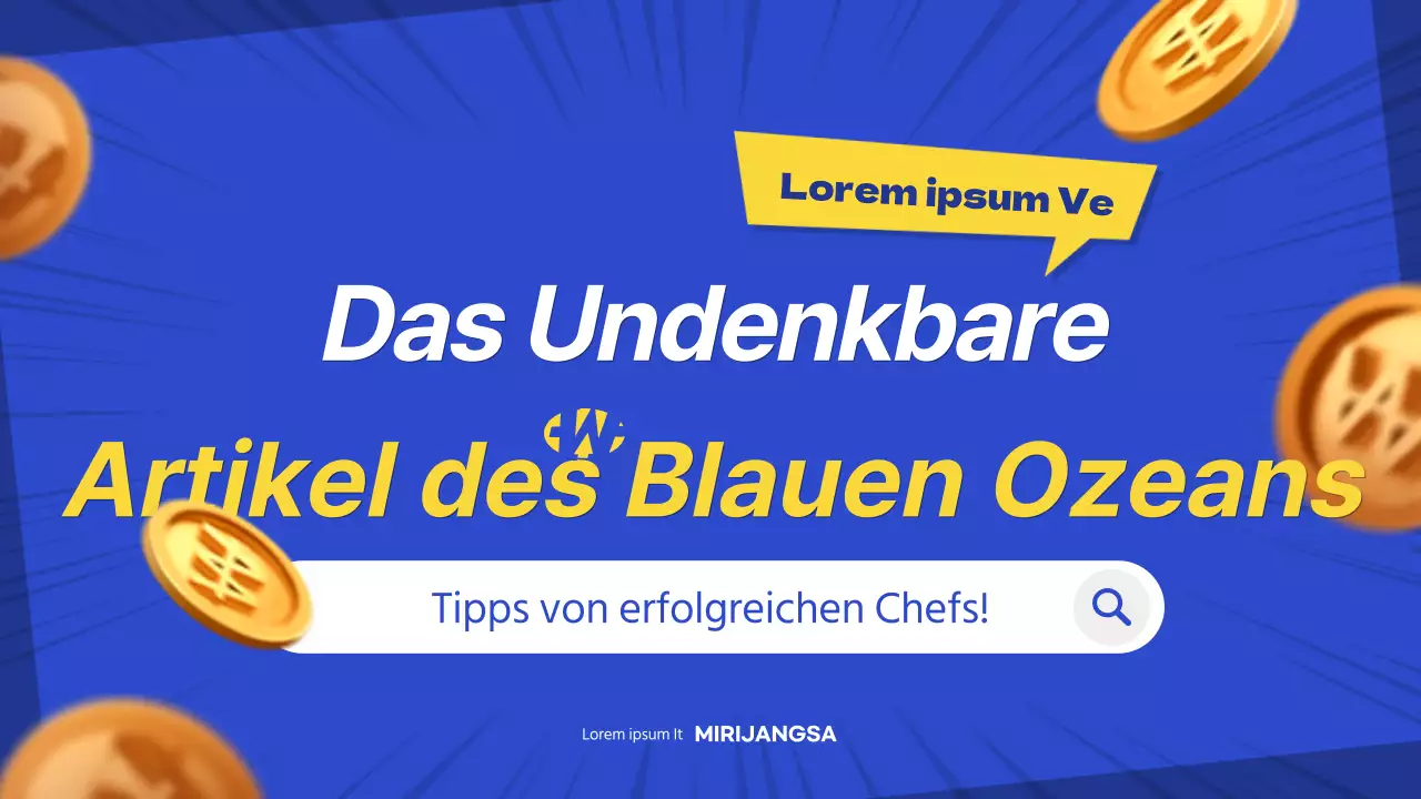Eine Einführung in blaue Ozeanartikel mit blauen und gelben Farbtönen