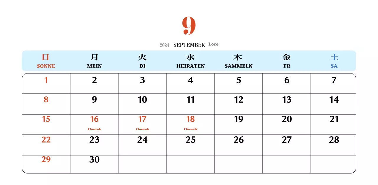 Retro-Konzept Nostalgie-Kalender in rot und blau