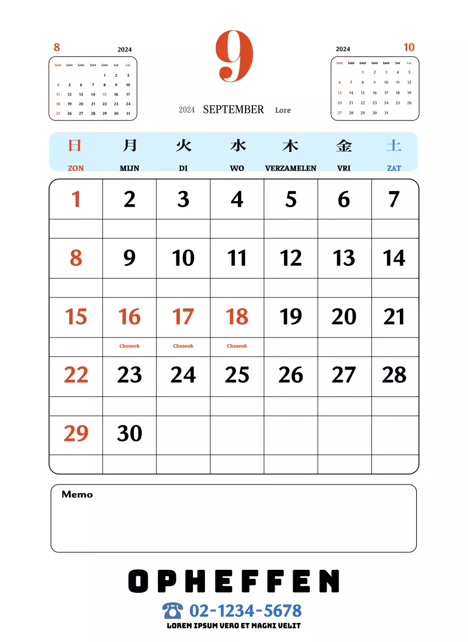 Rode en blauwe retro onderzetters memory kalender