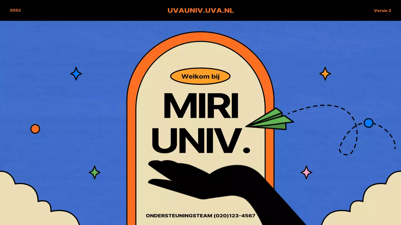 Vintage concept in blauw en oranje voor oriëntatie internationale student