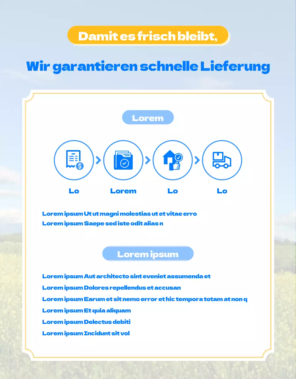 Ein Führer zu einer Blumenkohlfarm mit einem niedlich illustrierten blau-grünen Thema