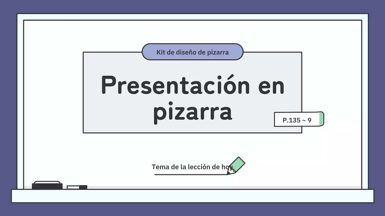 Kit de presentación de pizarra educativa de colores