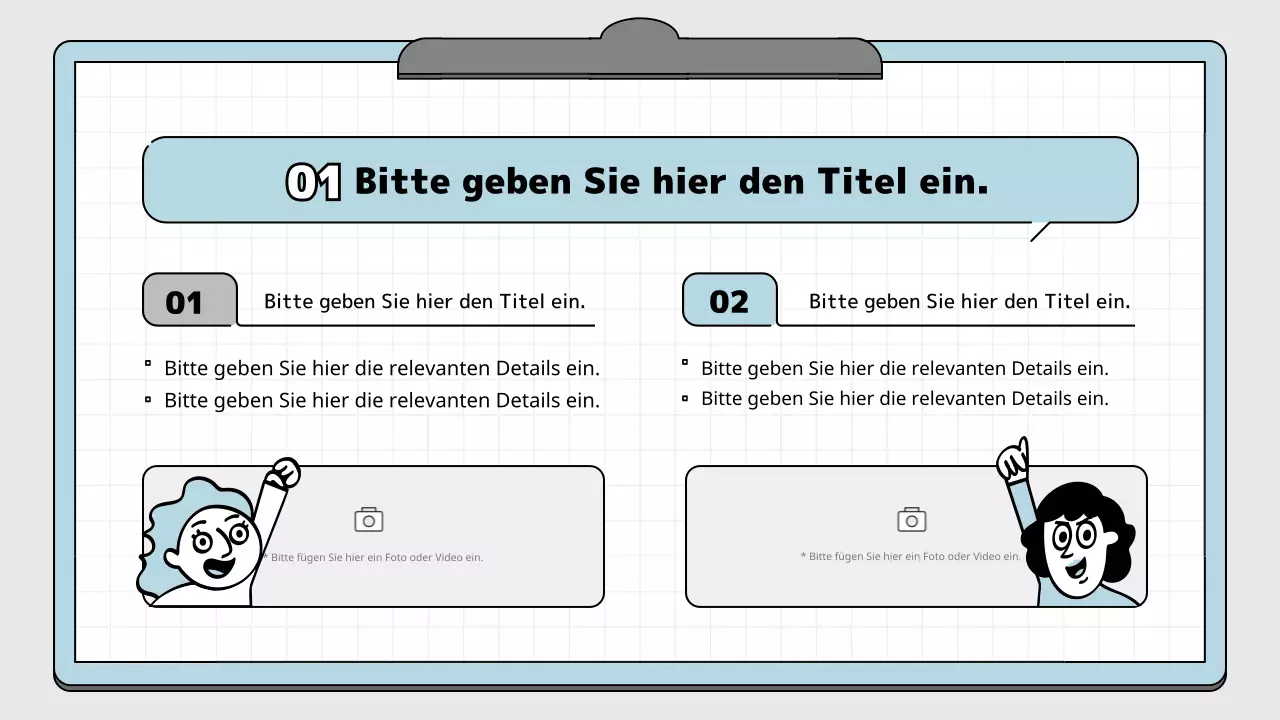 Hellblau und weiß Notizblock Konzept pädagogische Präsentation Kit