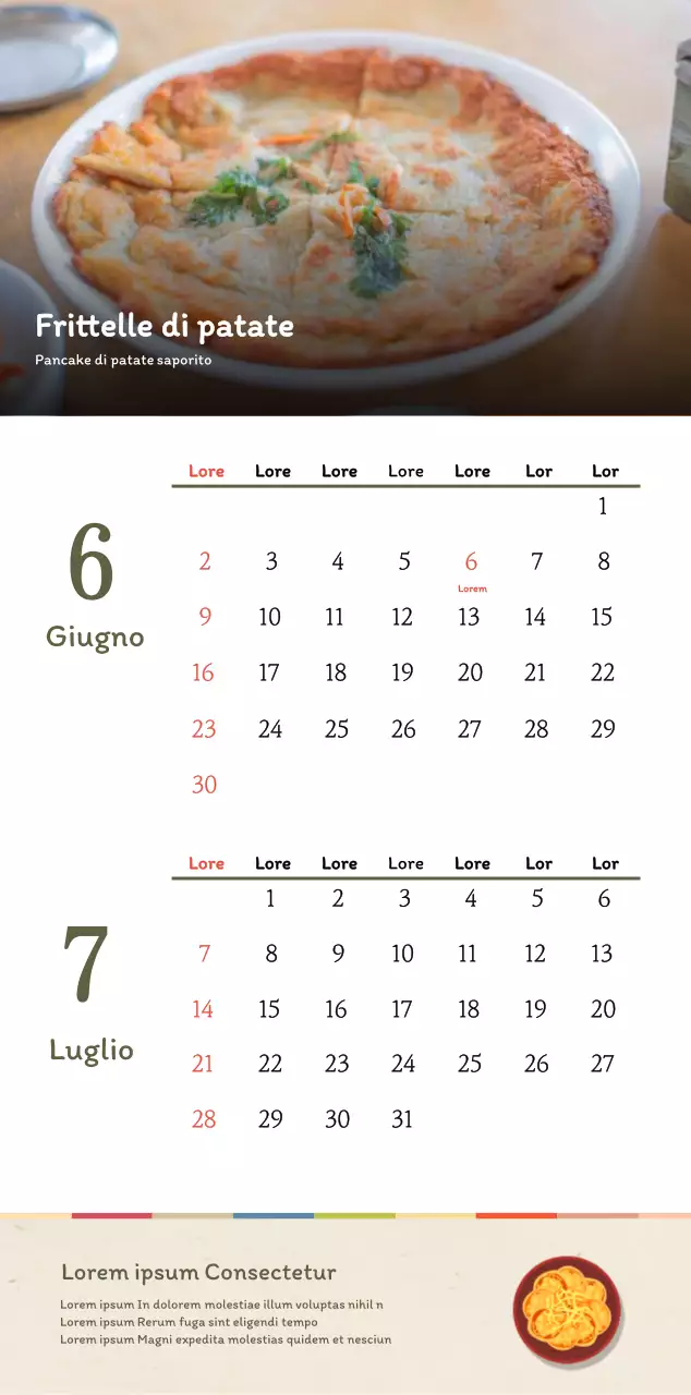 Calendario dei coupon del ristorante coreano tradizionale in beige e marrone