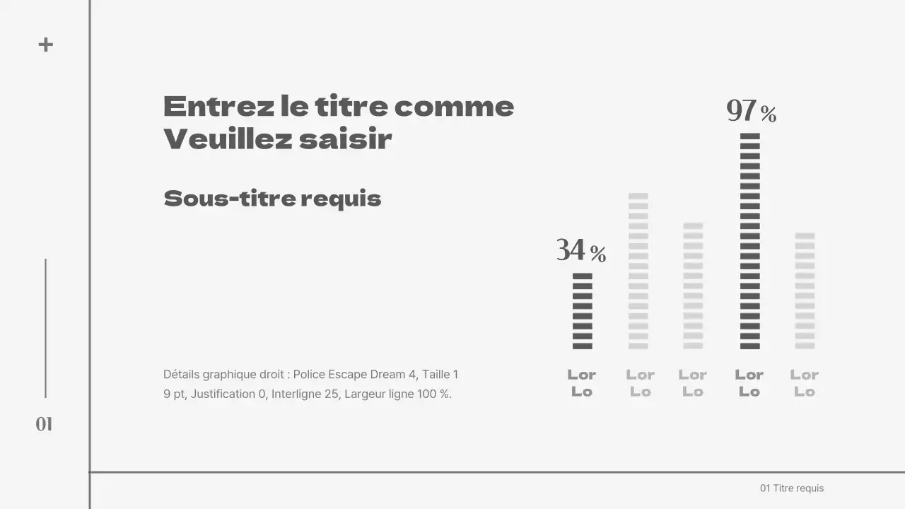 Graphique à barres au concept épuré, en gris et noir
