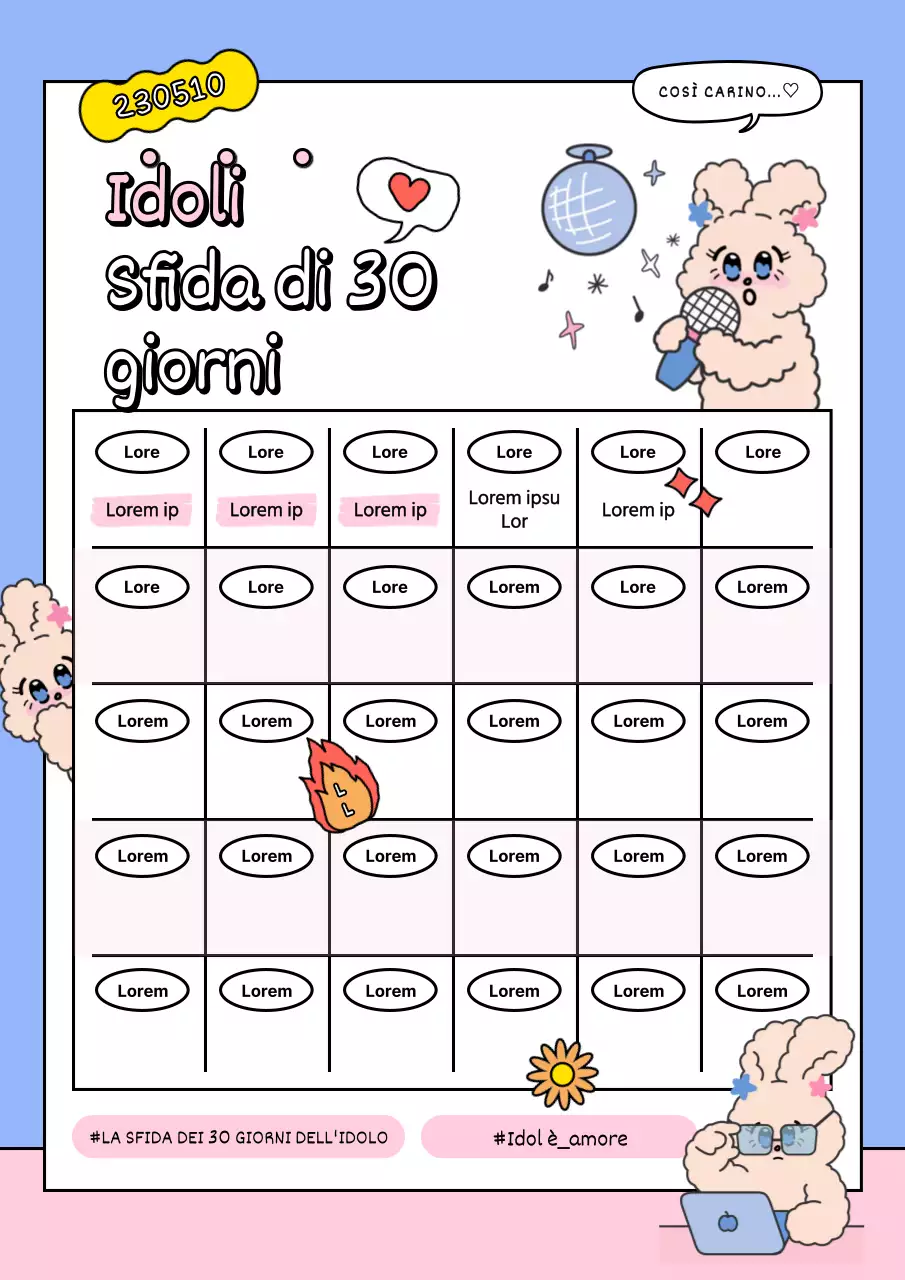 Simpatico tavolo di sfida idol nei colori pastello rosa e blu