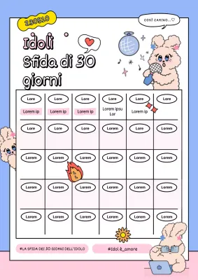 Simpatico tavolo di sfida idol nei colori pastello rosa e blu