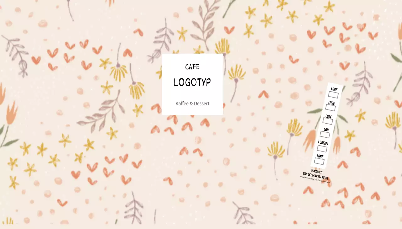 Beige illustriertes Blumenmuster