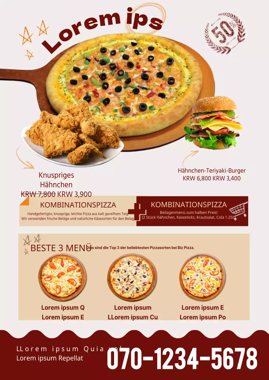 Pizza zum halben Preis