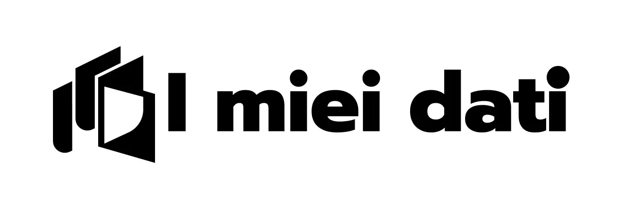 Logo della società di gestione dati con semplici simboli neri