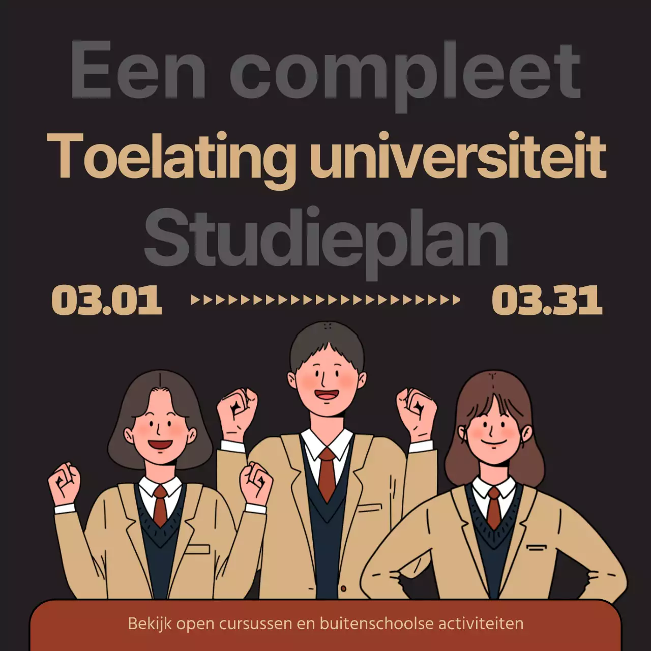 black and beige lucky academy registratie promotie