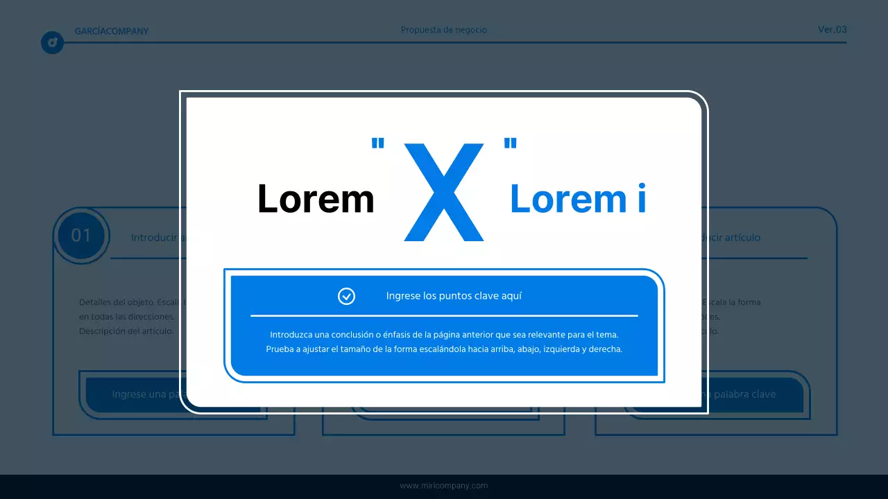 Informe de resaltado de texto simple en azul y blanco
