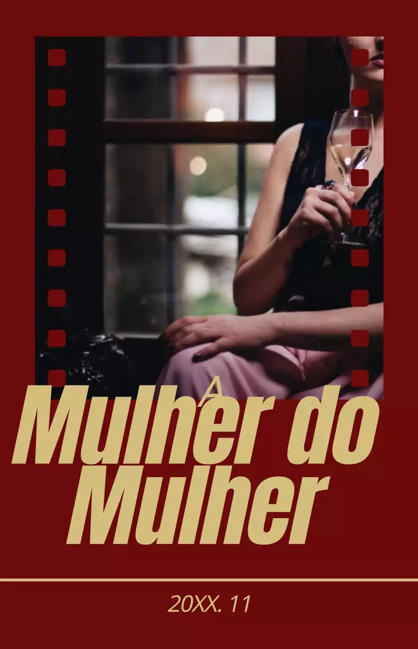 Cartaz de filme com uma moldura de um desenho de filme cinematográfico de cor escura