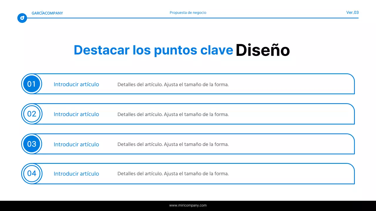 Informe de resaltado de texto simple en azul y blanco