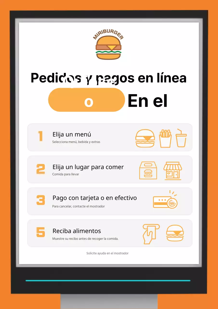 Cartel de quiosco de tienda ilustrado Orange Cute