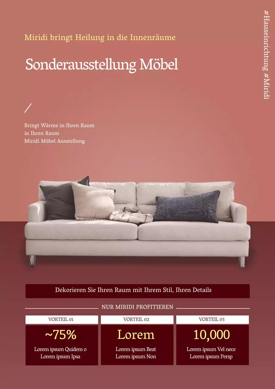 Webposter zur Bewerbung einer Veranstaltung für moderne Möbel