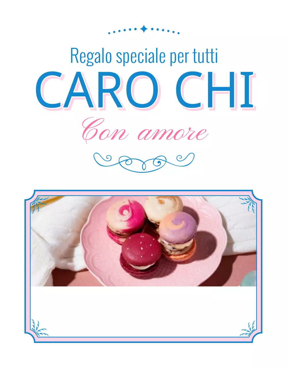 Vendere macaron con decorazioni rosa e vintage