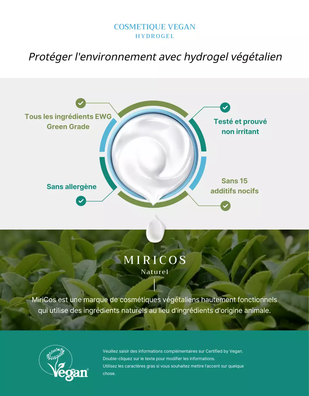 Hydratants végétaliens aux tons bleus page détaillée