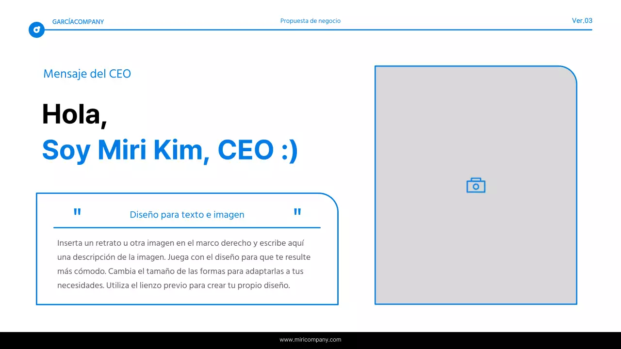 Informe de resaltado de texto simple en azul y blanco
