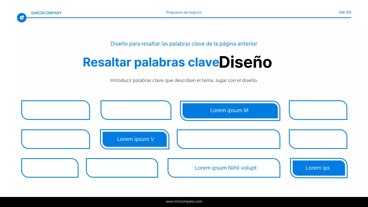 Informe de resaltado de texto simple en azul y blanco
