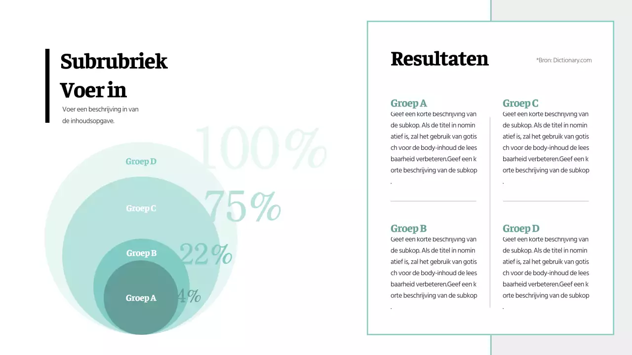 Clean concept taartdiagram ontwerp in blauw