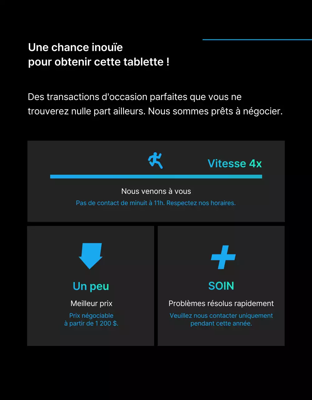 Black Blue Point Page de petites annonces simple et élégante (page détaillée)