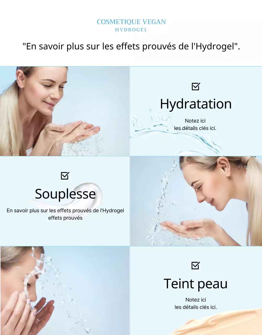 Hydratants végétaliens aux tons bleus page détaillée