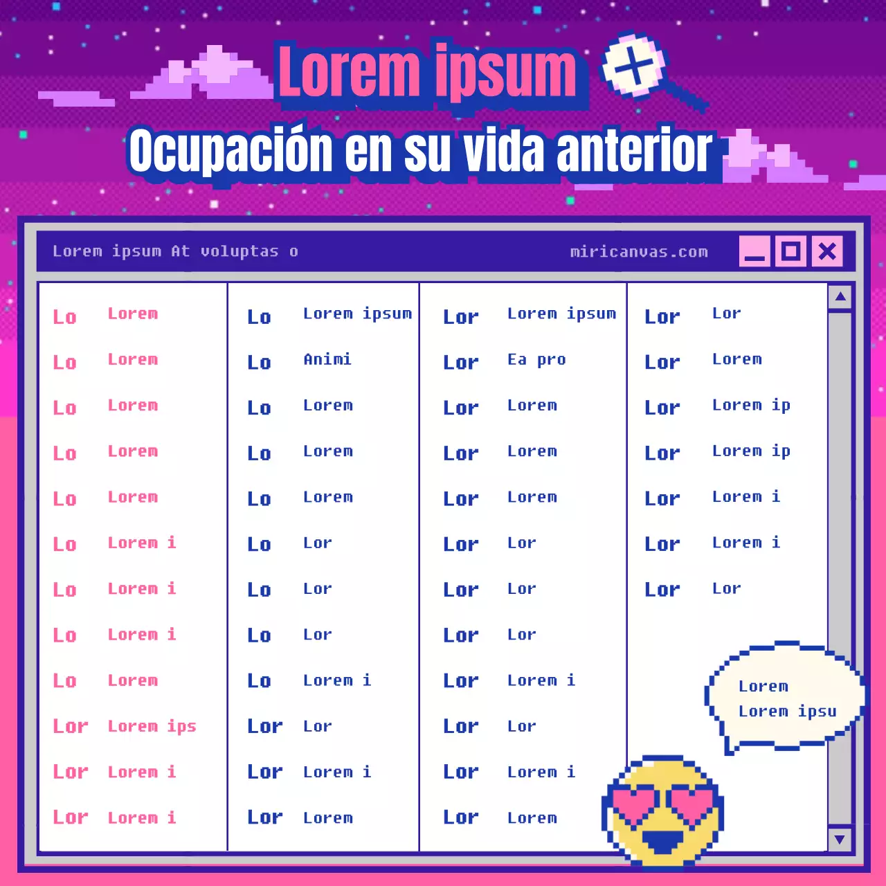 Púrpura Pixel Art Cute Birthday Test