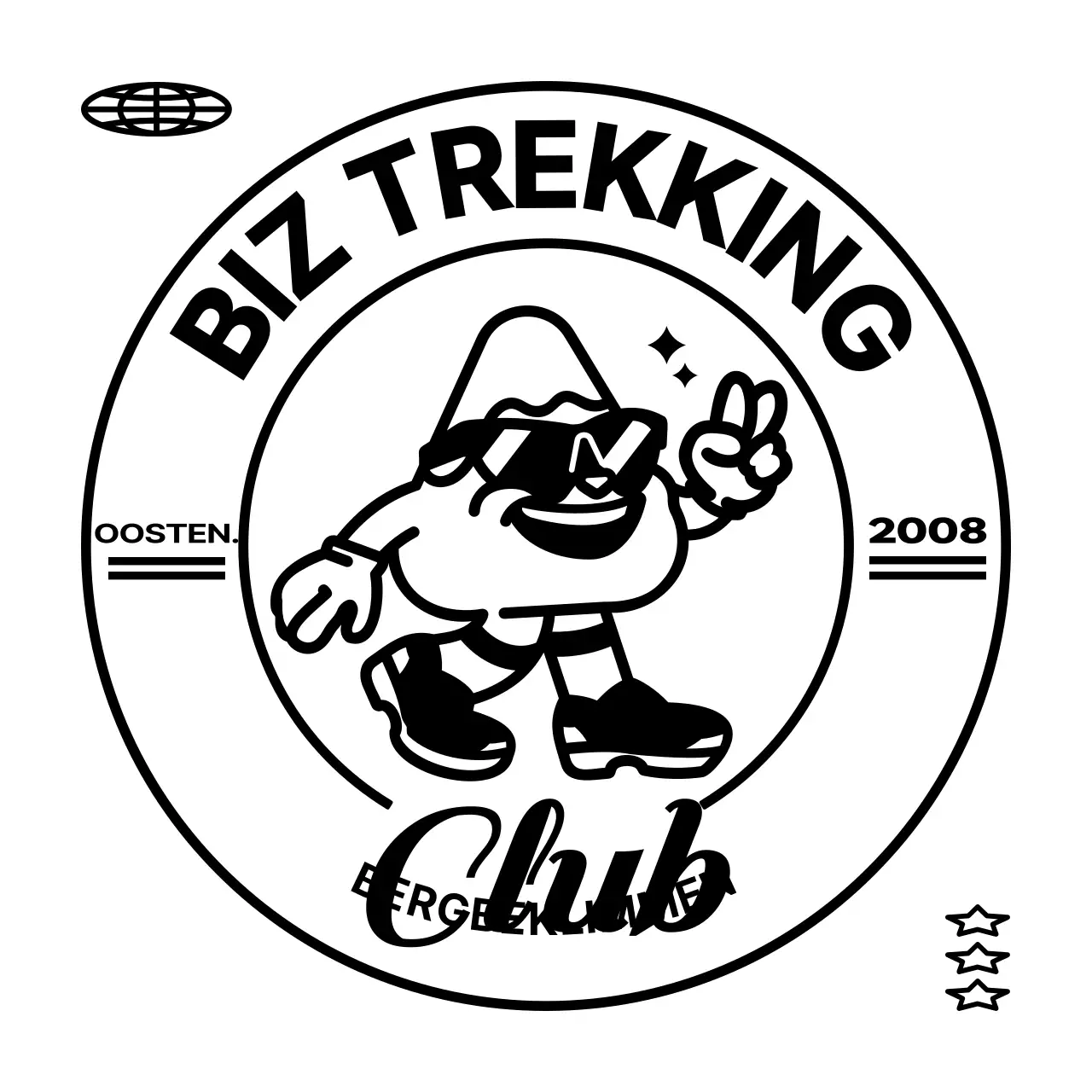 Hip berg karakter concept bergbeklimmen groep t-shirt