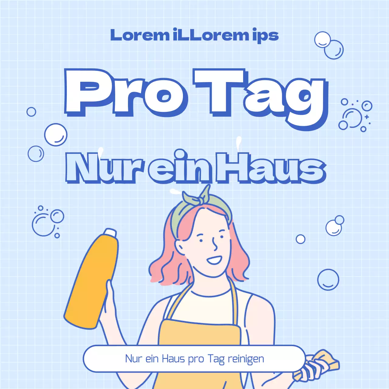 Ein niedlicher Einzugsführer in Hellblau und Blau