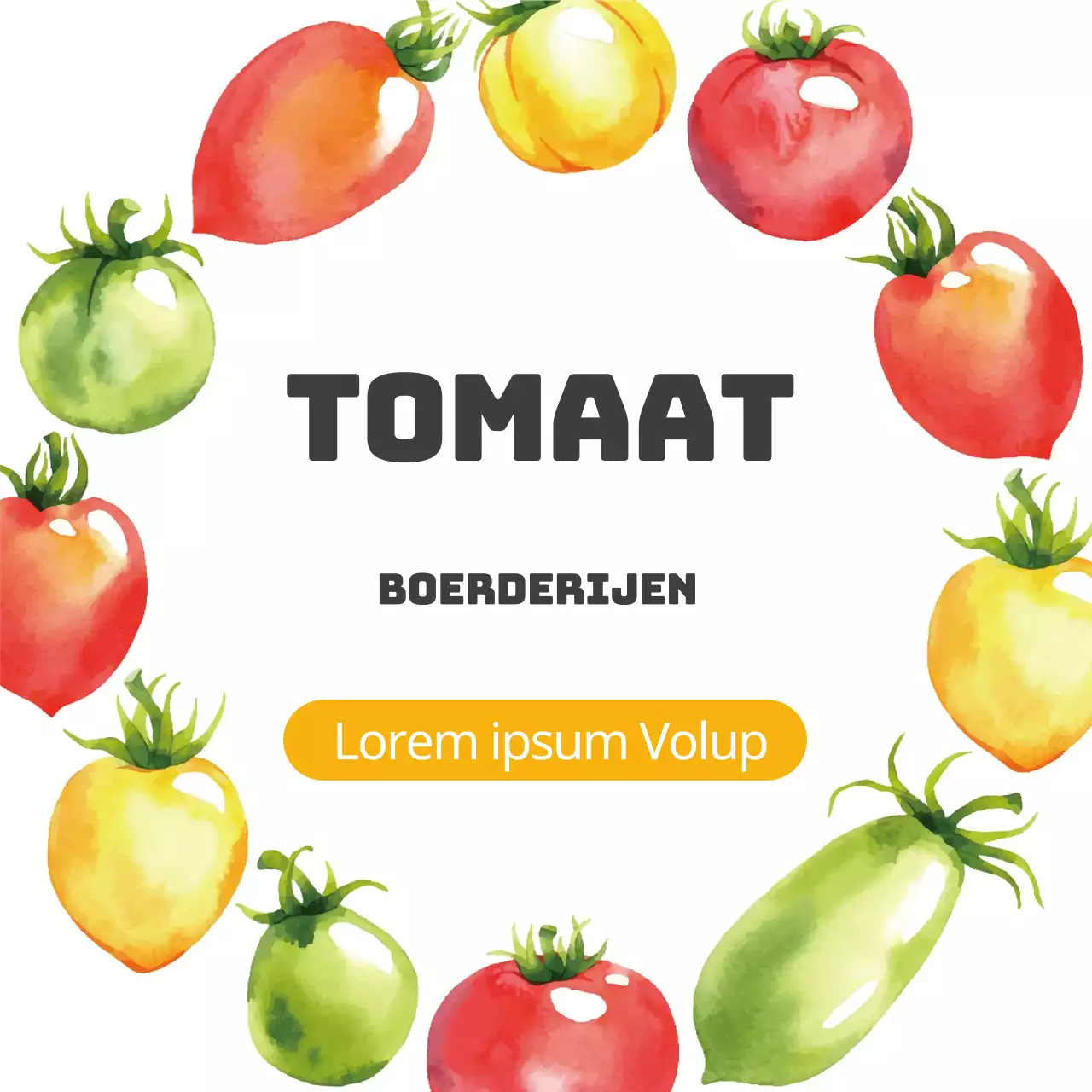 Oranje illustratie aquarel boerderij