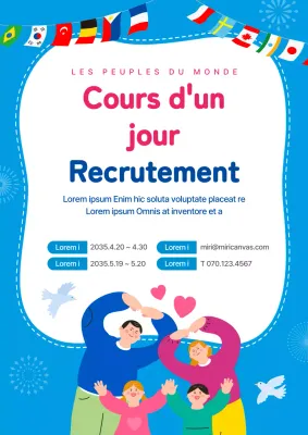 Surligner les illustrations en bleu Recruter des tuteurs pour les cours d'une journée de la Journée mondiale