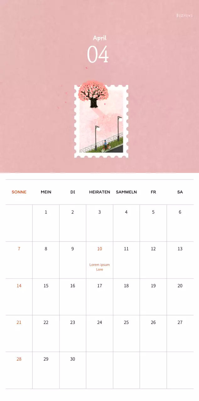 Stempelillustrationen mit einem warmen Konzept