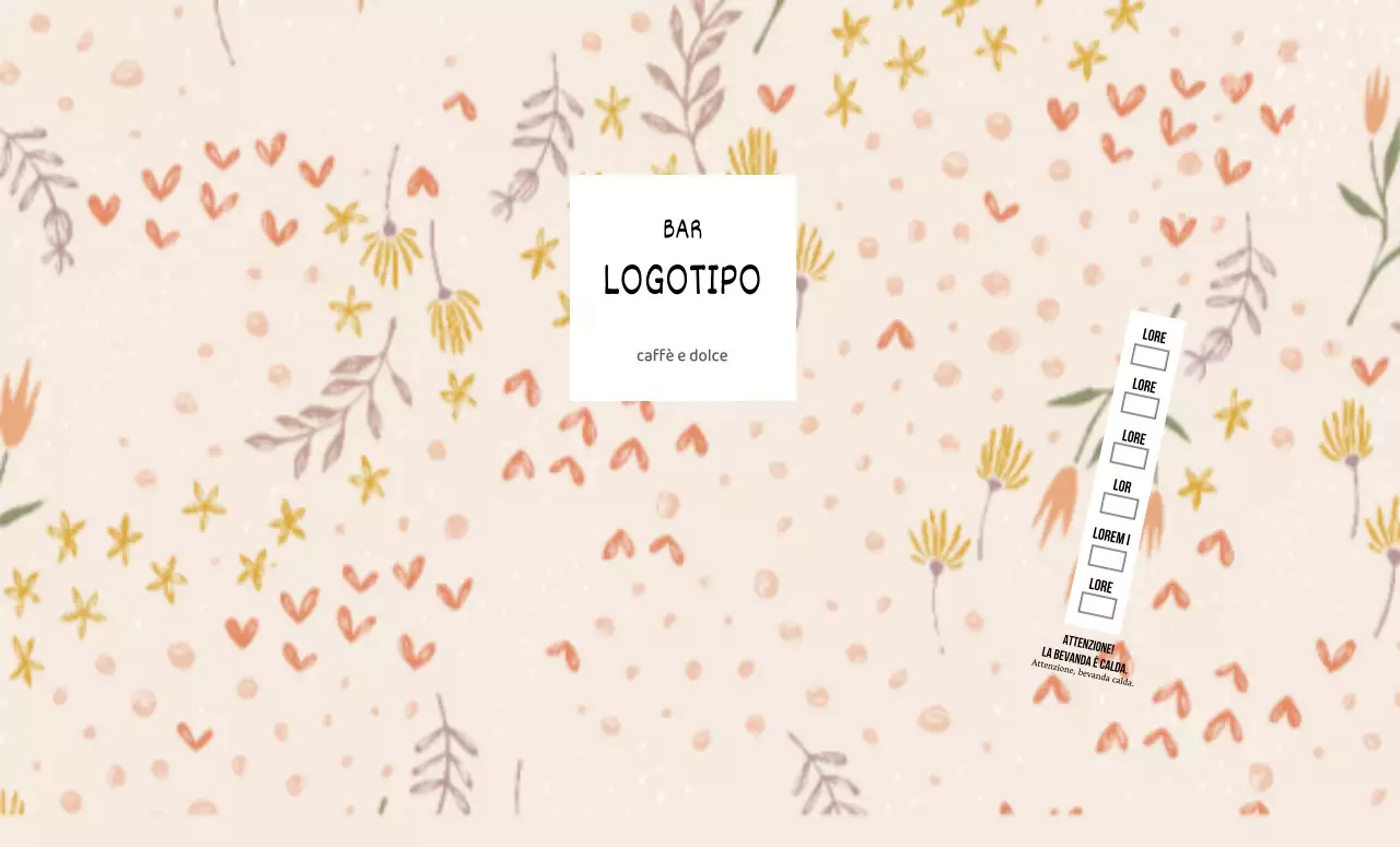 Motivo floreale illustrato beige