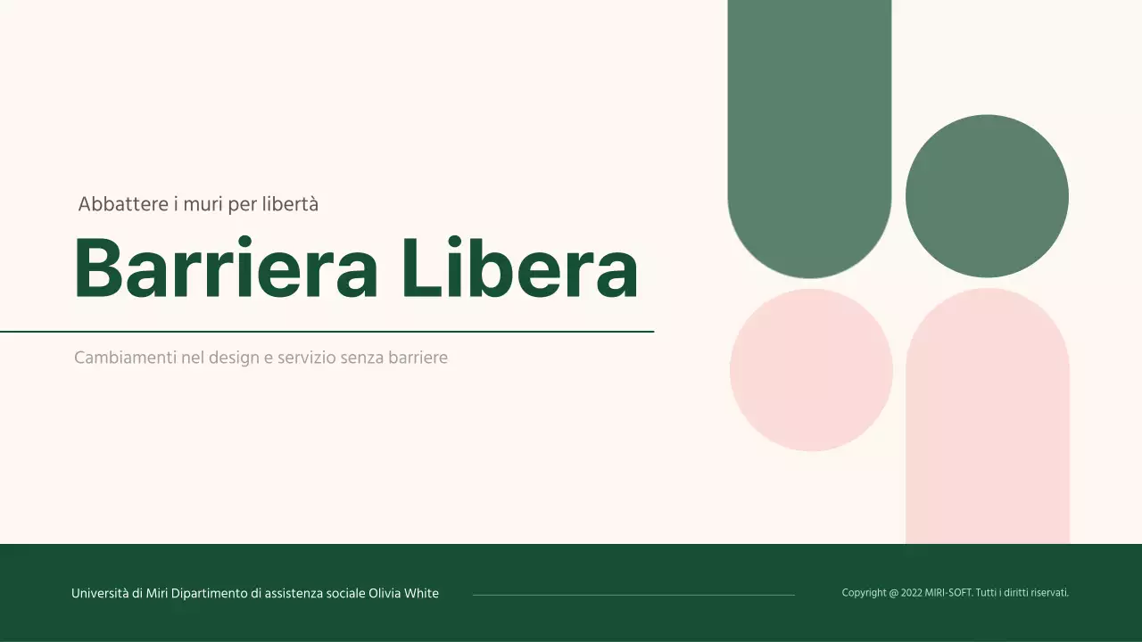 Semplice presentazione degli incarichi senza barriere in beige e verde