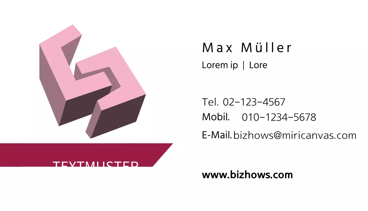 Pinkfarbene Visitenkarten