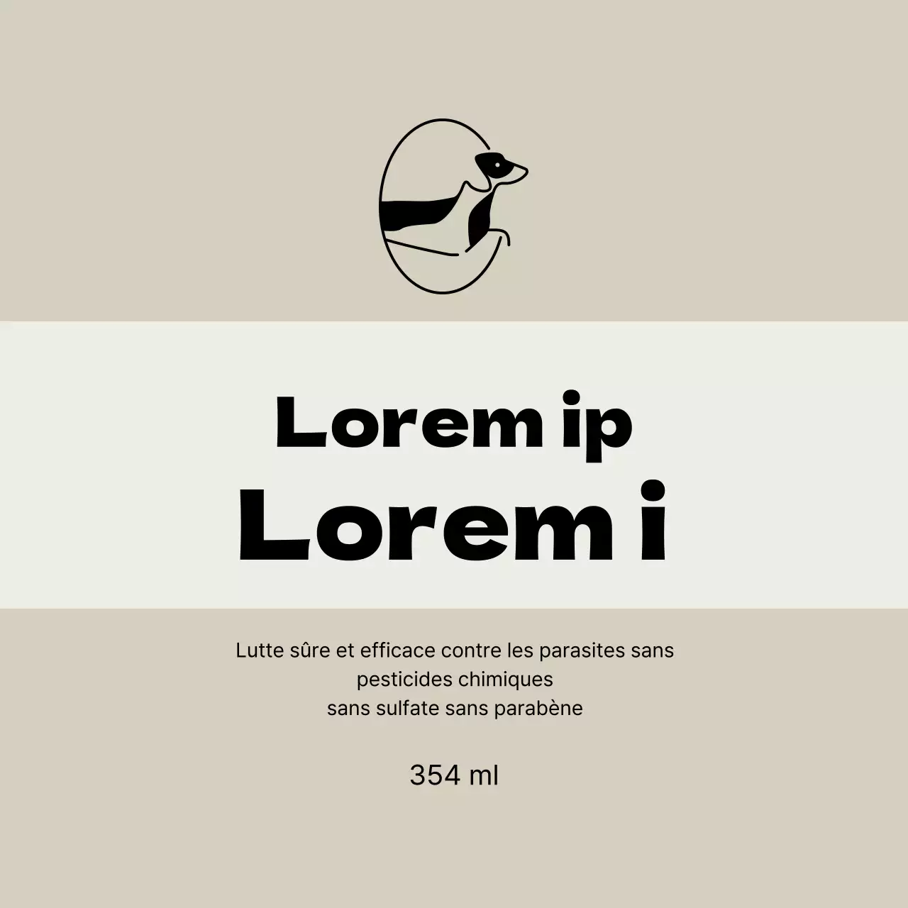 Logo beige étiquette soignée pour animaux de compagnie