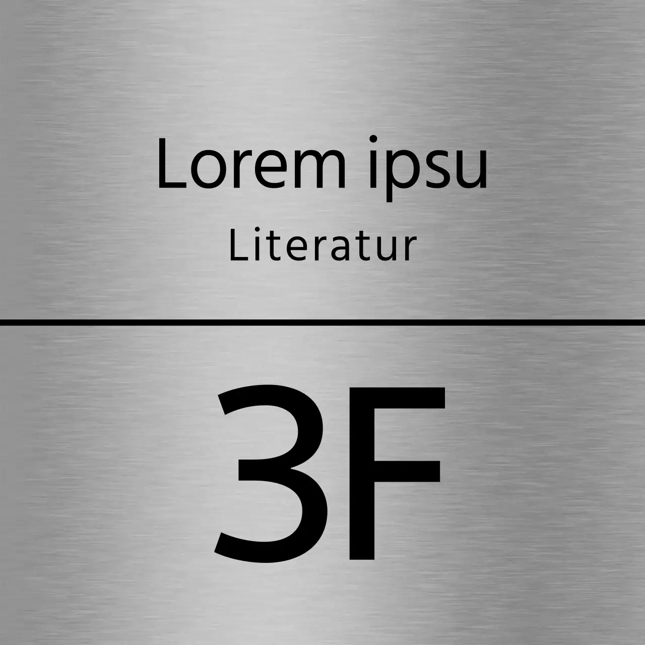 Einfache Platzhalterbeschilderung mit schwarzem Text und Linien für den Namen des Schulflurs.