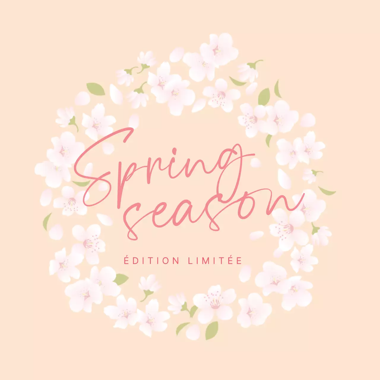 Étiquette de l'édition limitée du printemps de la beauté illustrée par l'orange